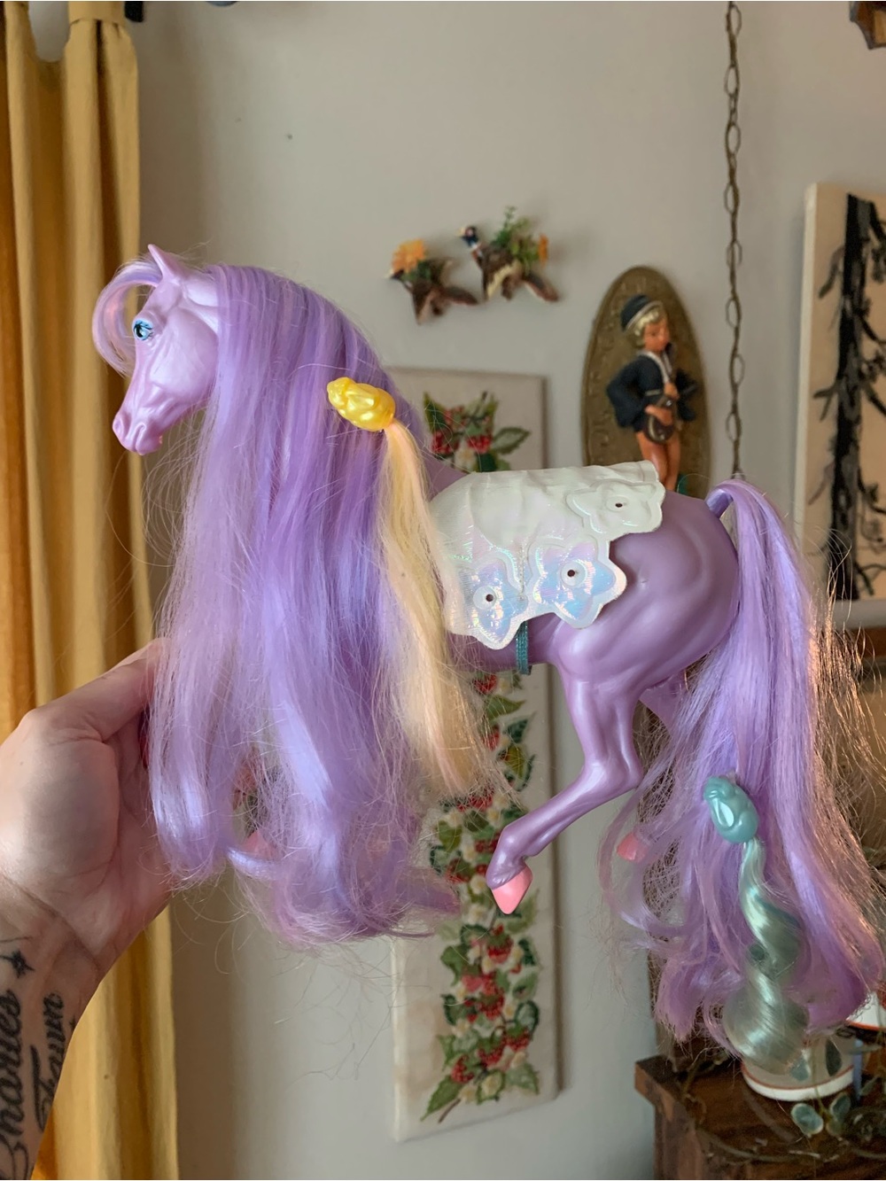 Vintage Lady Lovely Locks Lavender Horse “SilkyMane” MINTY